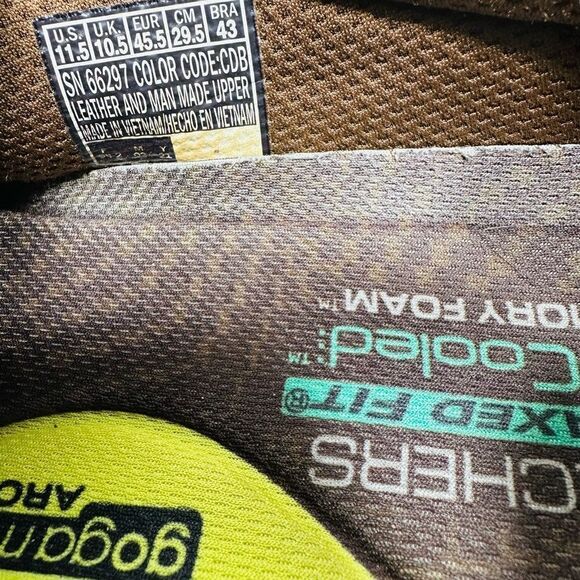 Skechers Expended Men Size US 11,5Brown Leather Shoes Slip On Casual Relaxed Fit - Picture 8 of 8